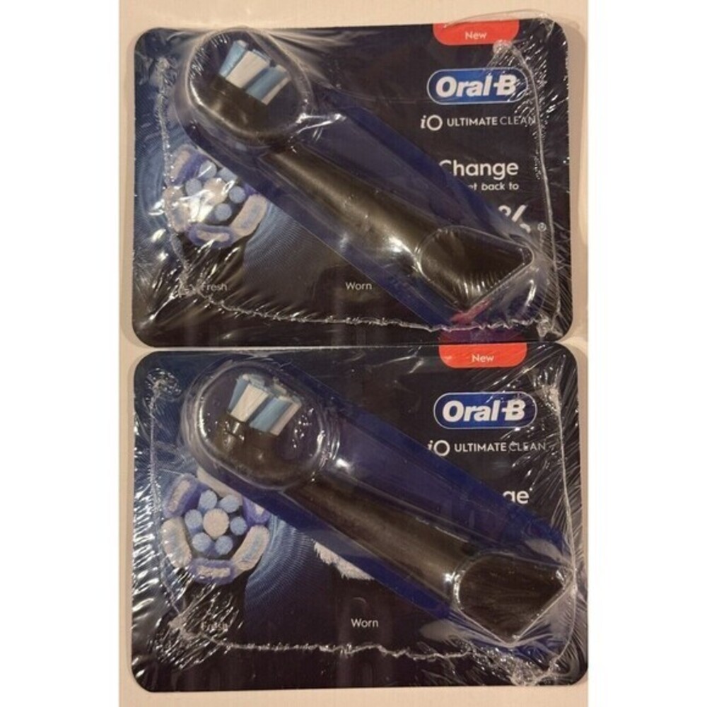 2-Oral-B io Ultimate Clean Power Brush Replacement Head - Black